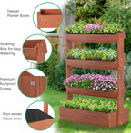 DoCred Vertical Wooden Raised Garden Bed, 4 Tier Garden Planters Freestanding - Image 4