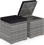 RELAX4LIFE Wicker Outdoor Storage Ottoman by RELAX4LIFE
