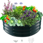 Durable Round Steel Raised Garden Bed Painted by zbzbml