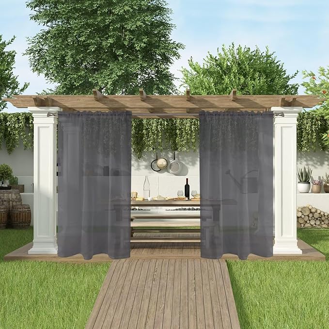 SpaceDresser Waterproof Outdoor Sheer Curtains - Image 5