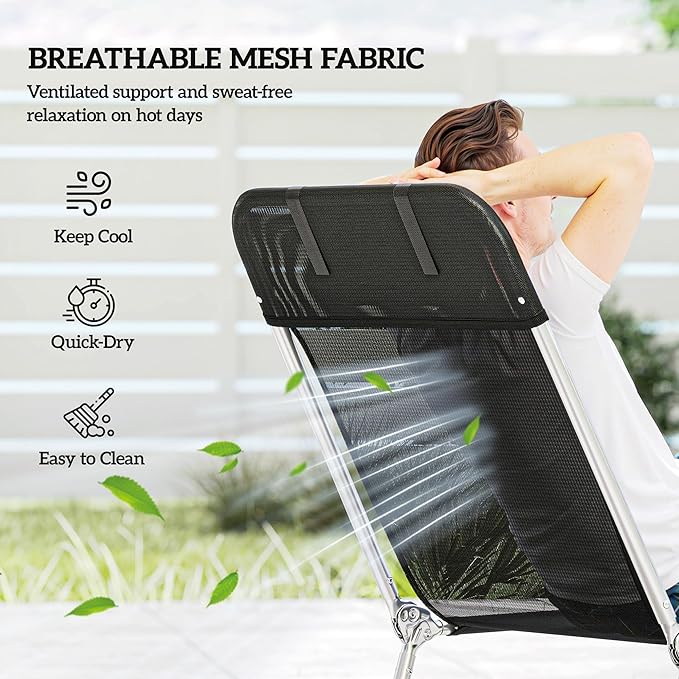 Outsunny Folding Chaise Lounge Chair, Pool Sun Tanning Chair, Outdoor Lounge - Image 5