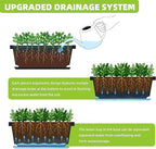 Window Box Planter, 12 Pack Plastic Vegetable Flower Planters Boxes 17 Inches - Image 3