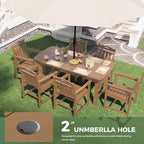 HDPE Outdoor Dining Set, Patio Table and Chairs Set, All-Weather 7-Piece - Image 5