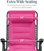 Best Choice Products Oversized Padded Zero Gravity Chair, Folding Outdoor Patio - Image 3