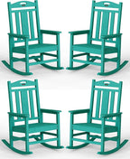 Ciokea Oversized Outdoor Rocking Chairs Set of 4, 380lbs Heavy-Duty Large Patio by CIOKEA