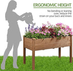 Yaheetech 1pc Raised Garden Bed 48x24x30in Elevated Wooden Horticulture Planter - Image 7