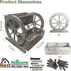 NestNature Wooden Wagon Planter Box, Raised Garden Bed, Decorative Garden - Image 4