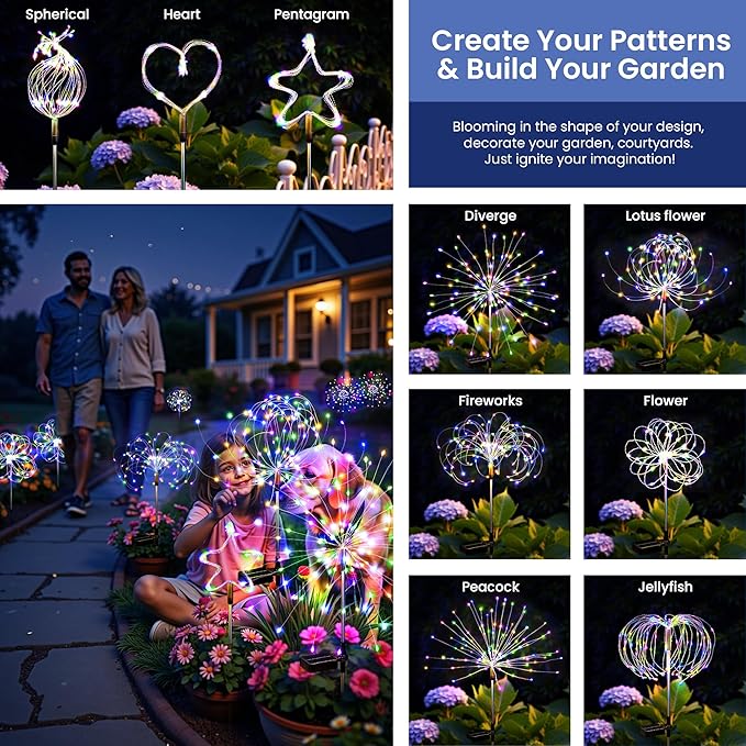 Solar Lights Outdoor, 120LED 4pack Fairy Garden Lights Decor - Image 5