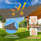 SUNLAX Sun Shade Sail 6' x 8' x 10' Brown Rectangle Canopy Sail Shade Cover UV - Image 4