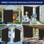 PureFit Outdoor Curtains for Patio Waterproof Weatherproof, UV Resistant - Image 5