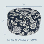 LVTXIII Indoor/Outdoor Extra Large Inflatable Ottoman Pouf D31 x H14 Inch - Image 3