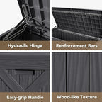 Devoko 120 Gallon Deck Box Resin Outdoor Storage Box Waterproof - Image 7