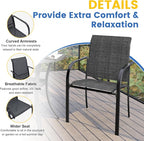 VICLLAX Patio Table and Chair Set of 4, All Weather Metal Round Outdoor Dining - Image 4