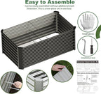 4x2x2ft Raised Garden Bed Kit, Galvanized Planter Garden Boxes Outdoor - Image 4