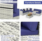Pamapic 7 Piece Outdoor Sectional Sofa Set, All-Weather Patio Furniture - Image 4