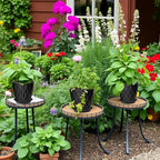 6 Pack 7 Inch Plant Pots with Drainage and Saucers, Stackable Nursery Planters - Image 6