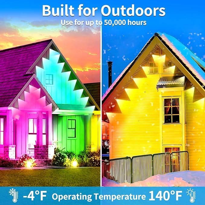500ft permanent outdoor light, RGB outdoor eave lights - Image 5