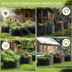 AHEONLAR 3 Pack 2x2x1 ft Round Galvanized Raised Garden Bed Kit Round Metal - Image 7