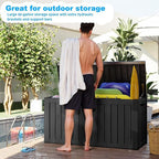90 Gallon Waterproof Outdoor Storage Box, Resin Deck Box, Lockable Outside - Image 5