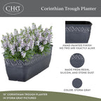 Classic Home and Garden Corinthian Rectangular Planter Box w/Drain Plug - Image 2