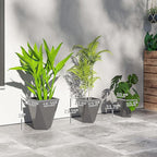 Outsunny Set of 3 Tall Planters, MgO Indoor Outdoor Planters - Image 3