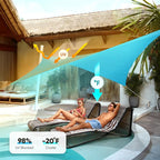 Quictent 24X24FT Large Overzied 185G HDPE Square Sun Shade Sail Turquoise - Image 3
