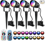 Halloween Christmas Outdoor Spotlights, 12W RGBW Colors Changing Landscape by UPONELED