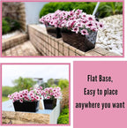 LaLaGreen Rail Planter Box Large Black Metal Hanging Flower Pots, Rectangle - Image 8