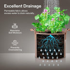 VIVOSUN 5-Pack 25 Gallons Grow Bags Heavy Duty Thickened Nonwoven Fabric Pots - Image 5