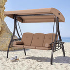 HOMREST 3 Seat Outdoor Porch Swing - Image 8