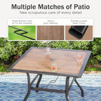 PHI VILLA 37" x 37" Patio Dining Table Outdoor Dining Furniture Umbrella Table - Image 5