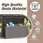 JUMMICO 120 Gallon Resin Deck Box, Large Outdoor Storage Box Waterproof & - Image 3