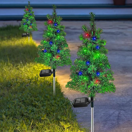 4PCS Solar Christmas Tree Garden Stake Lights Outdoor Waterproof Pathway Lights - Image 2