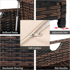 VINGLI 40 Gallon Outdoor Rattan Deck Box w/Cushion, Patio Wicker Storage Box - Image 5