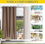 NICETOWN 2 Panels Weighted Blackout Curtains Patio Waterproof Outdoor Curtains - Image 7