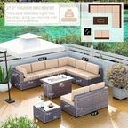 Kullavik 10 Pieces Outdoor Patio Furniture Set - Image 8