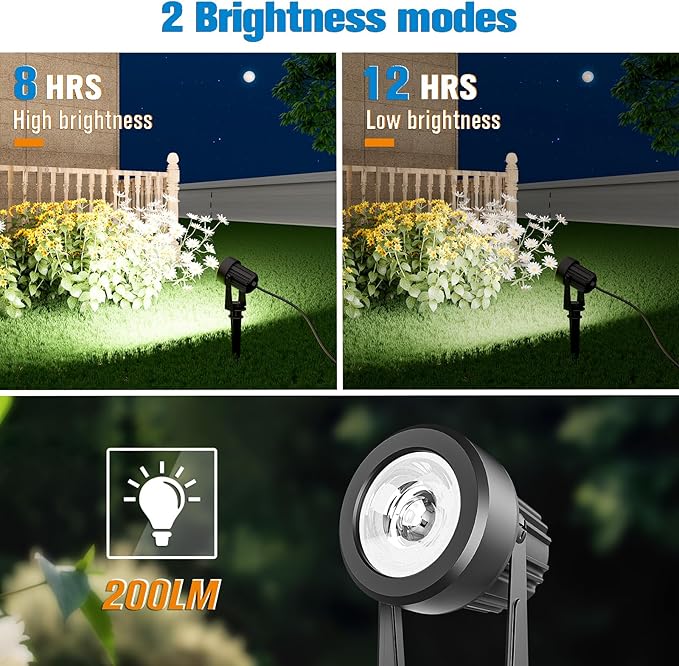 APONUO Solar Spot Lights Outdoor 2-in-1 Solar Landscape Lighting Dusk to Dawn - Image 4
