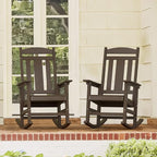 LUE BONA Outdoor Rocking Chairs Set of 2, Weather Resistant HDPS Poly Rocker - Image 3