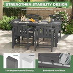 HDPE Outdoor Patio Dining Set - Image 4