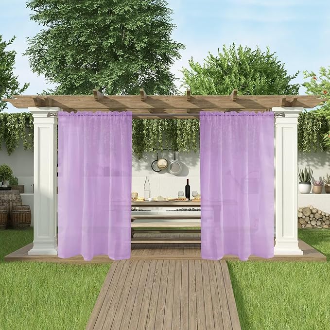 SpaceDresser Waterproof Outdoor Sheer Curtains - Image 5