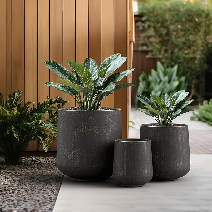 Kante 15.3"+11.6"+8.2" Dia Round Concrete Planter, Large Outdoor Indoor Planter - Image 5