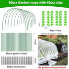 60pcs Garden Hoops for Raised Beds Wide, 8ft Greenhouse Hoops Grow Tunnel for - Image 2