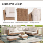 LAUSAINT HOME Outdoor Patio Furniture, 8 Piece Outdoor Sectional Sofa PE Rattan - Image 2