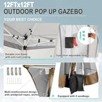 COBIZI 12x12 Pop up Gazebo on Clearance Canopy Tent, carpas para Patio - Image 2