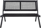 SAFAVIEH Outdoor Collection Kobina Black Acacia Wood/Black Rope Foldable Bench by SAFAVIEH
