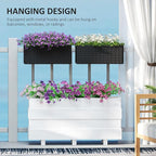 Outsunny Railing Planter Box, Hanging Flower Pots - Image 7
