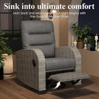 LayinSun Oversized Wicker Outdoor Swivel Glider Recliner - Image 3
