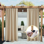 NICETOWN 2 Panels Weighted Blackout Cabana Curtains Outdoor Patio, W52 x L84 - Image 9