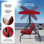 Porch Swing - 3-Seat Patio Outdoor Swing - Image 5