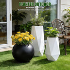 13.5 H x 17" Dia Round Fiberstone Planter - Image 7